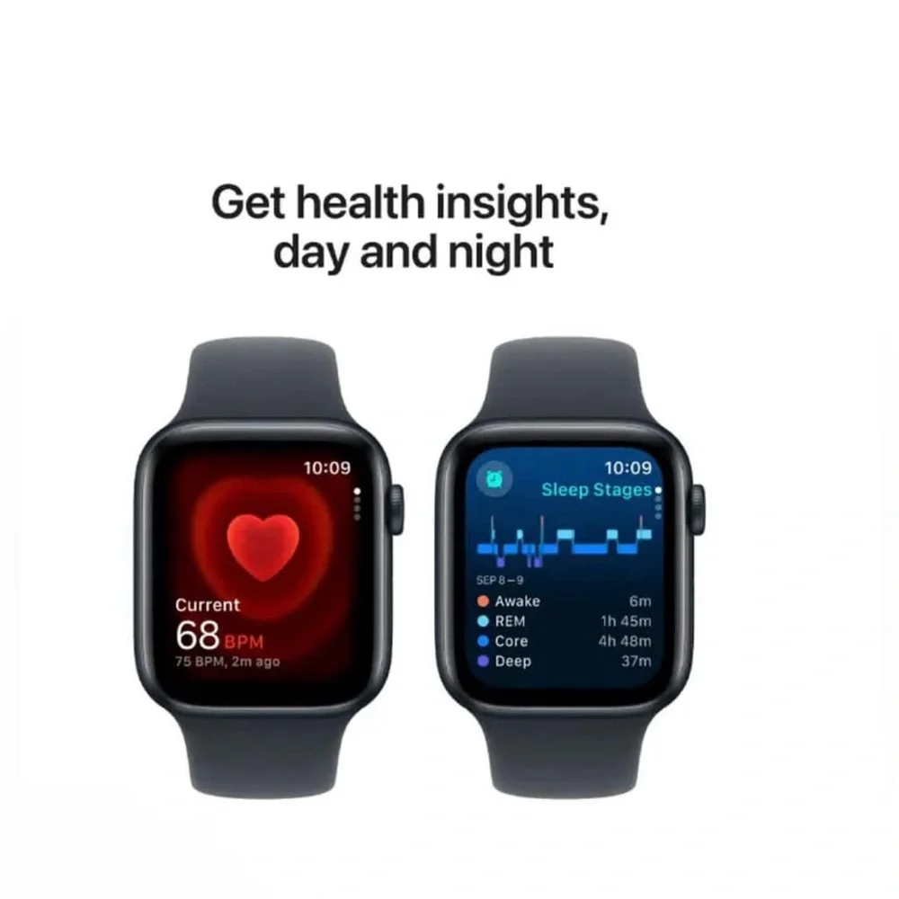 Apple Watch SE (2nd Gen) GPS 44mm Midnight Aluminum Case, Sport Band M/L